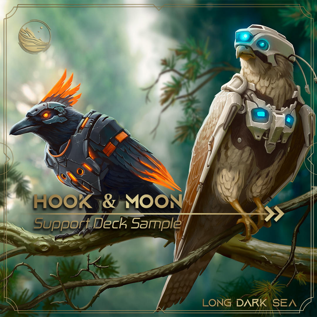 Longdarksea's tweet photo. 🇺🇸🇬🇧 In the next update, you'll learn how to play with the Wellerman's companions, Hook &amp; Moon! These are some of his basic cards.🏴‍☠️🦾

🇪🇸 ¡En la próxima update aprenderás cómo jugar con los acompañantes del Wellerman, Hook&amp;Moon! Estas son algunas de sus cartas básicas. 🏴‍☠️🦾 https://t.co/ORHv36z3dy