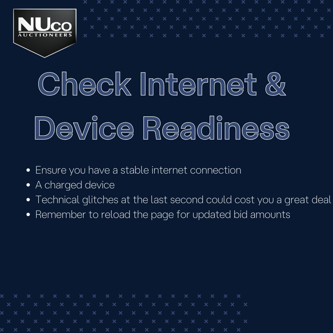 NucoAuctions's tweet image. Here are some tips for our Upcoming Online Auction! 🏆💻 

➡️MEGA TRUCK &amp;amp; PLANT ONLINE AUCTION

🗓️Bidding Opens: Tuesday 11 February at 08:00
🗓️Bidding Closes: Thursday 13 February from 10:30

To stay updated visit nucoauctioneers.com

#NucoAuctioneers #AuctionTips #BidSmart