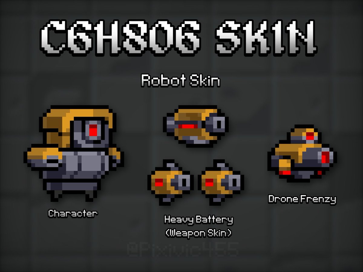 impixivic455's tweet photo. C6H806 Skin | Robot Skin Concept 
Inspired by The C6H806 Boss 
#soulknight #Pixelart #fanart https://t.co/JzcyTly0Mh