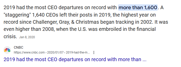 TrustaSigns's tweet photo. Remember in 2019 a record number of CEO's quit?    Last year even more quit. The previous records by were followed by a housing crisis and covid. https://t.co/kzTkTgivXv