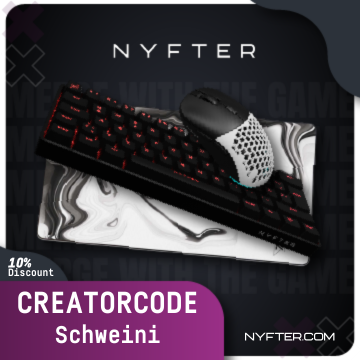 🚀 Neuer Sponsor: NYFTER! 🎮🔥<a href="/Nyfter_com/">Nyfter</a>

🖱️ Upgrade dein Setup mit erstklassigen Gaming-Mäusen, XXL-Mauspads &amp; mehr!
🎨 Designe dein eigenes Mauspad und zocke mit Style!
💰 10% Rabatt mit Code SCHWEINI 👉 nyfter.com/?utm_source=in… 👈

🔥 Dieses Wochenende live im Stream:
🔹