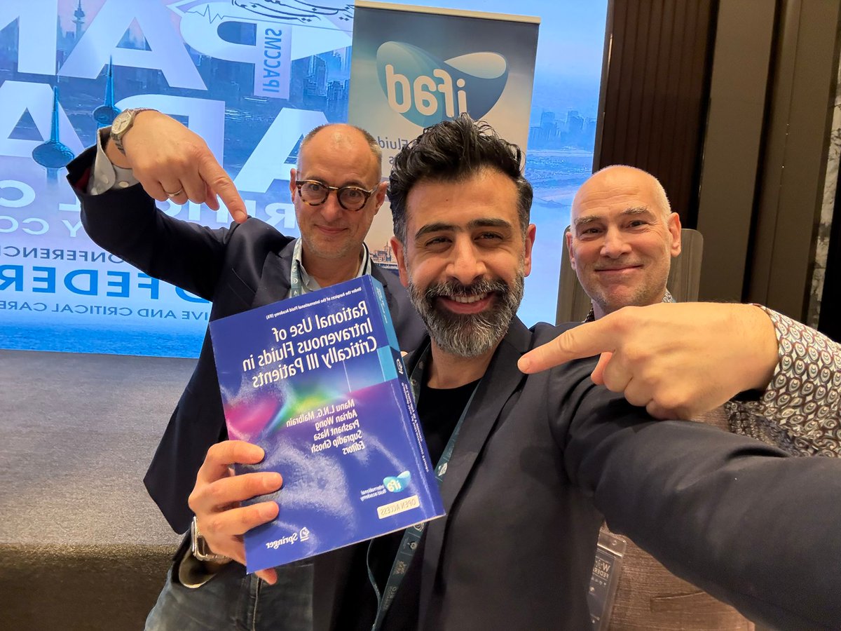 Offcial launch of the Kuwait #IFA chapter during #IFADmini #Criticalcarekuwait2025 <a href="/CriticalCareQ8/">CriticalCareKuwait</a> with <a href="/AAlFares79/">Abdulrahman Al-Fares</a> starting the path to become a centre of excellence on fluid stewardship for Al-Amiri hospital mustashfiat.com/portfolio/al-a… 
The core fluid team with doctors, nurses,