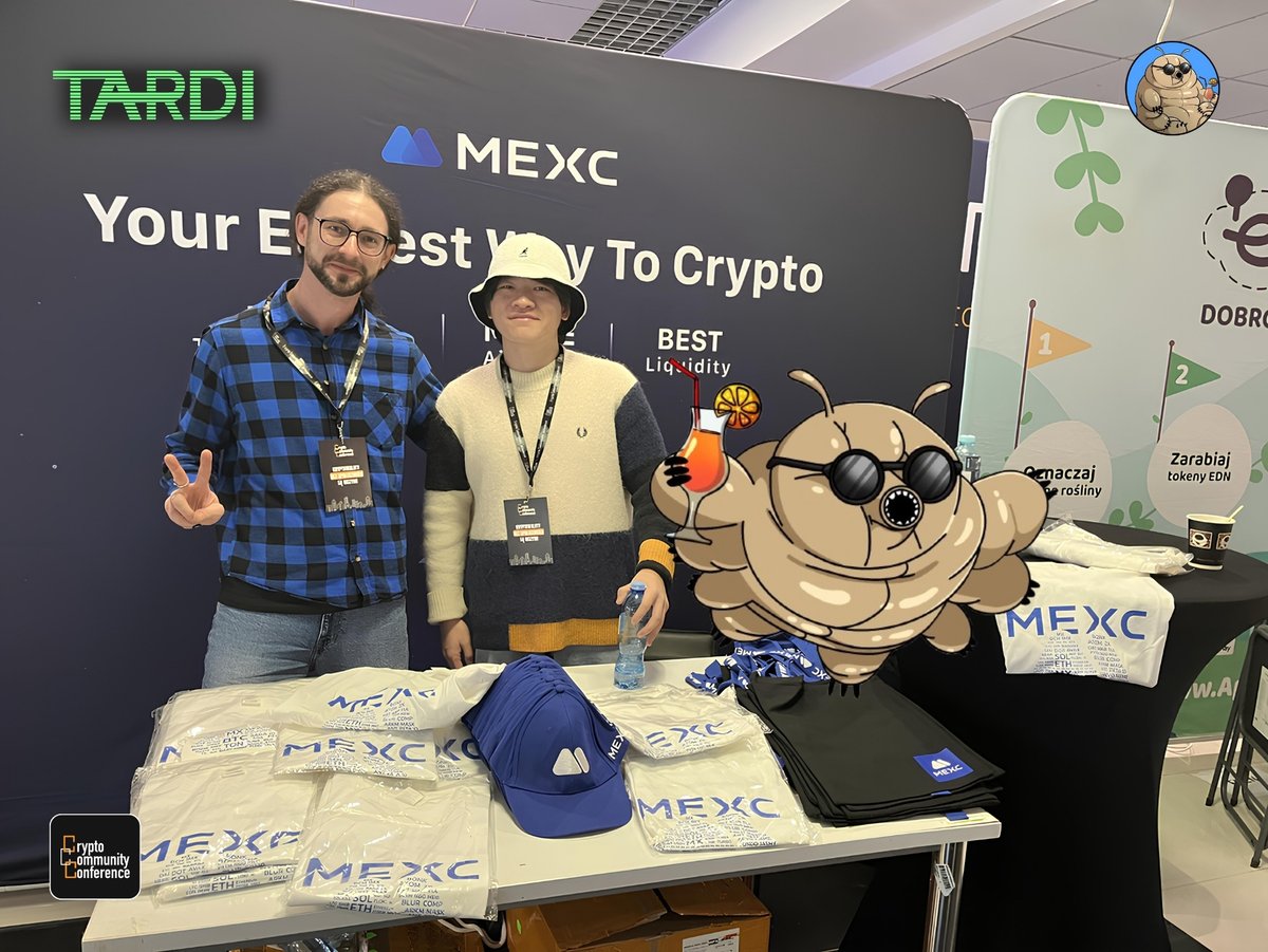 gogenjack's tweet photo. 🎊 Weekend Vibes at  Crypto Community Conference @cryptoeventpl🎊

As I mentioned in my previous posts, last weekend I had an amazing opportunity to attend the #CryptoEventPL in Łódź, Poland - a place where blockchain experts, project teams, consultants, influencers, and crypto enthusiasts gathered to discuss the future of #Web3

And guess who I ran into? Yes, our legendary @Tardionmoon 🤩He was just chilling, having a blast, and - of course - spreading those $TARDI 🍹vibes😎

But here’s the real alpha or not 🙃: TARDI introduced me to @Chriss_MEXC (Business Development Europe @MEXC_Official), where $TARDI is now in the community recommendation zone! 🚀 Maybe they’ve already talked about a potential partnership… or maybe they just discussed the best pizza toppings. Who knows? 👀🍕

Oh, and #TARDI also took the time to thank the organizers for the amazing event and even suggested focusing on projects in the @SuiNetwork next time - because, let’s be realistic, SUI is the next @solana! 💥 And mark my words, soon no crypto event will be complete without TARDI - the best meme coin on #SUI and beyond! 🏆🐻