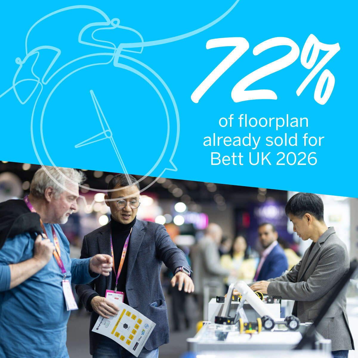 Did you miss out on Bett UK 2025?

72% of exhibitors rebooked on-site, and the best spots are filling fast. 

Enquire to be a part of Bett UK 2026 now!👉eu1.hubs.ly/H0gm5nS0

#BettUK2026