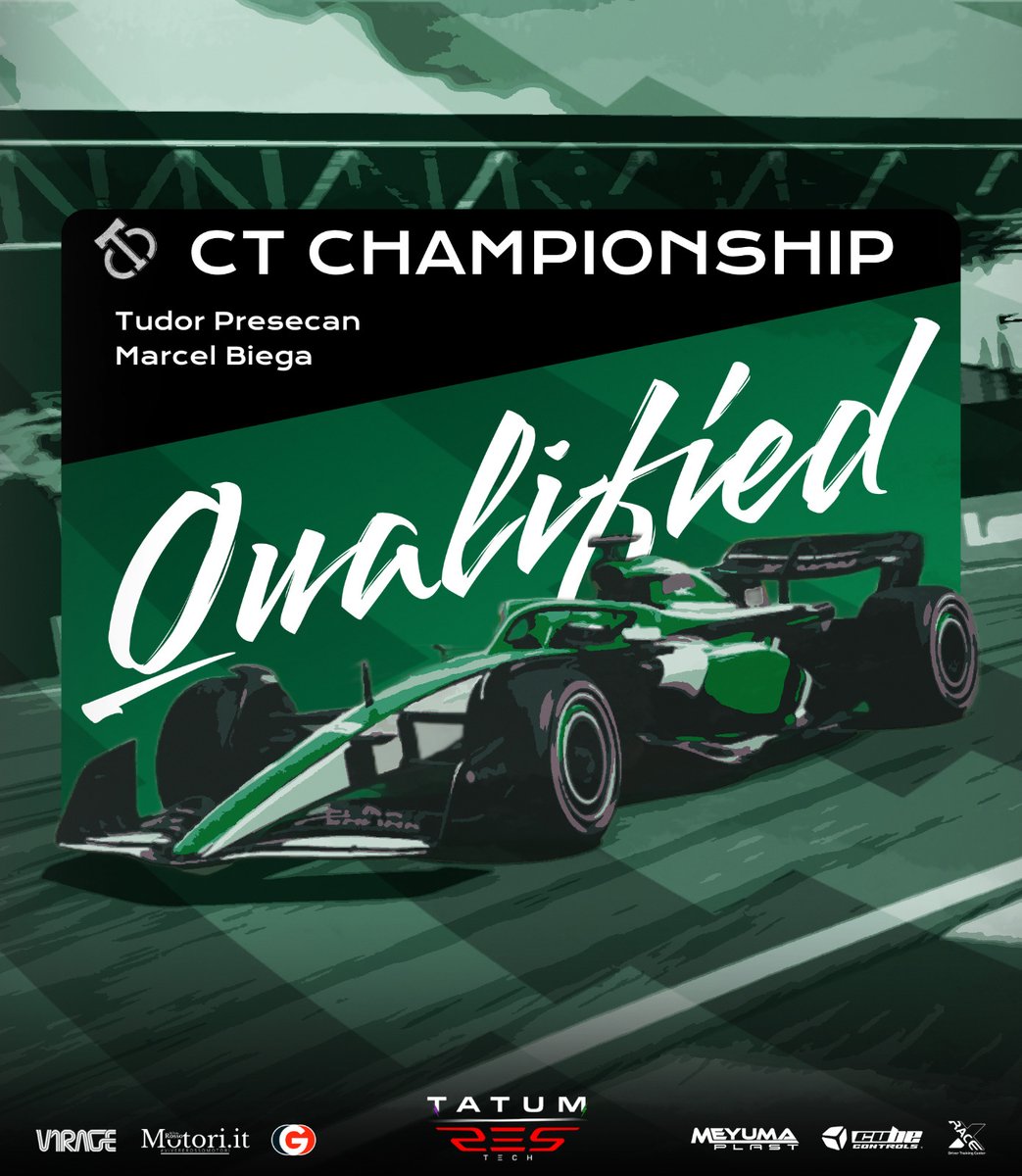🔔QUALIFIED!🔔

Absolute masterclass for our drivers <a href="/MarcelBiega/">Marcel Biega</a> and <a href="/TudorPresecan/">Tudor Presecan</a> , which secured qualification for <a href="/CTChampionship/">Competitive Team Championship</a> as the best team, ending up in P1!🏆

We look forward to challenging ourselves even more on track!⚔️