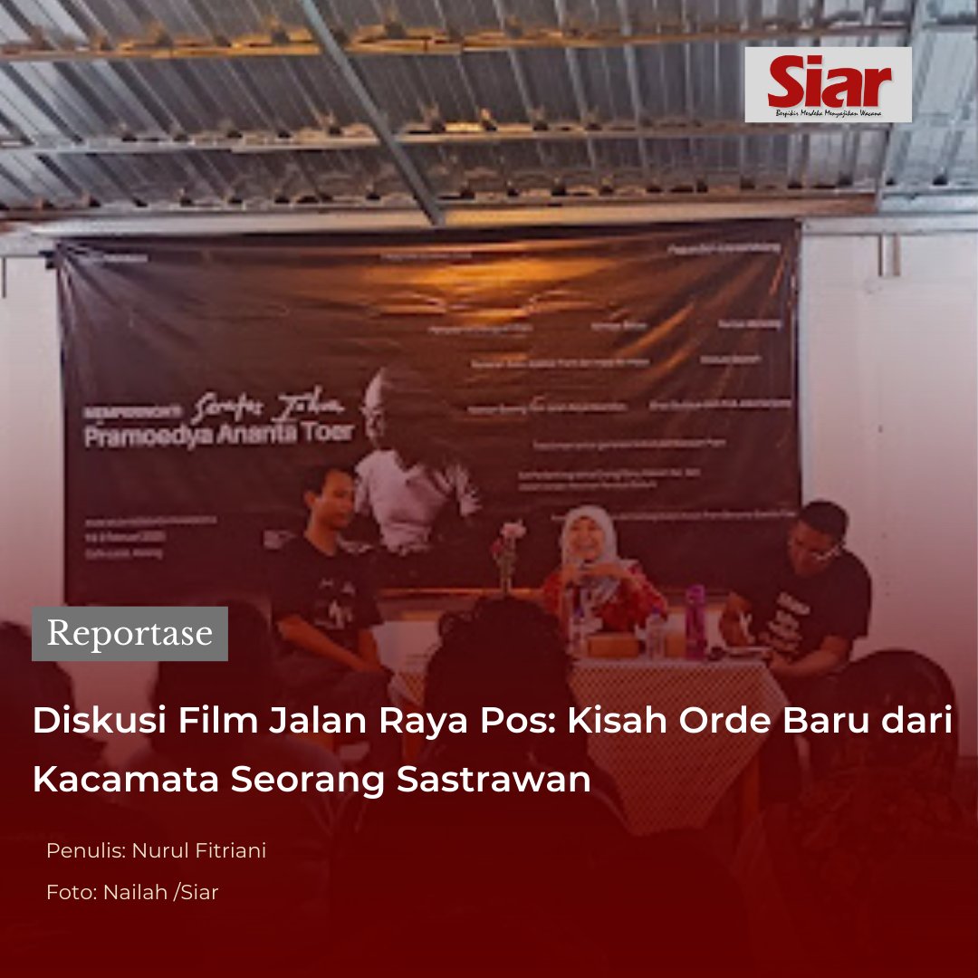 lpm_siar's tweet photo. [REPORTASE]

Pada Sabtu (1/2) dalam rangka memperingati 100 tahun Pramoedya Ananta Toer, Paguyuban Literasi Malang bersama Komunitas Sabtu Membaca mengadakan acara ‘Pameran Seabad Pram’. 

Selengkapnya baca di 
https://t.co/WY9kBi1G4W

#siarinaja https://t.co/J3HSwFgKBJ
