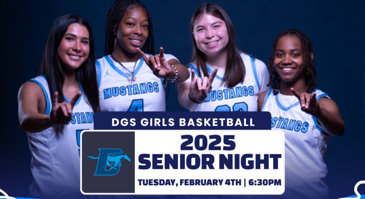 🩵🏀SENIOR NIGHT🏀🩵

Tonight we celebrate 4 incredible seniors who have given thousands of hours of commitment to DGS GIRLS BASKETBALL! I’m forever grateful and PROUD to have had the opportunity to coach you over the years!  

🐎 Once a Mustang, always a Mustang!
