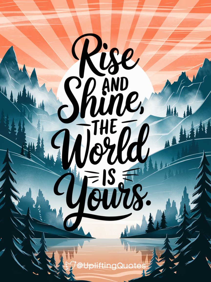 UpliftingQuotes's tweet photo. Rise and Shine, the World is Yours. ☀️🌄🌟 #happiness #youquote #motivation #inspiration https://t.co/fDHrfI2VId