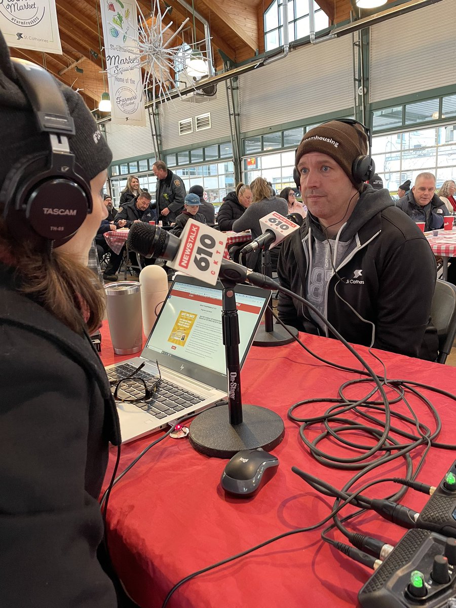 610CKTB's tweet photo. LIVE NOW | Steph speaks with Mayor Mat Siscoe about supporting @communitycarest and Homelessness Prevention Program. Come and join us at St. Catharine’s Market Square and purchase a breakfast and a #teamhousing toque. All proceeds go towards Community Care’s housing program. https://t.co/woXUS5CWJy