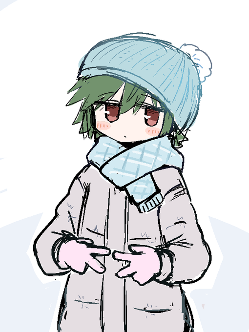 冬のフル装備の女の子 