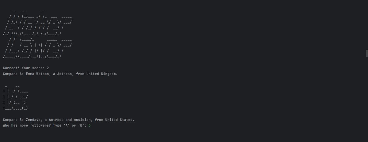 CtrlAltDelMee's tweet photo. 🚀 Day 11: #100DaysOfCode
Today's focus: Python Scope &amp; Logical Thinking 
💡 Highlights:
Strengthened my understanding of variable scope in Python.
Built an exciting Higher or Lower game! 🔼🔽 https://t.co/ofsxQO9EqL