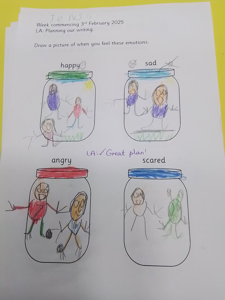 MrShahsClass's tweet photo. We are planning our writing based on 'The Colour Monster'. We had to draw a picture of when we felt certain emotions. We can't wait to write our sentences this week.@YPSPSHE @YPSEnglish #ChildrensMentalHealthWeek https://t.co/eQPTRIRvBA