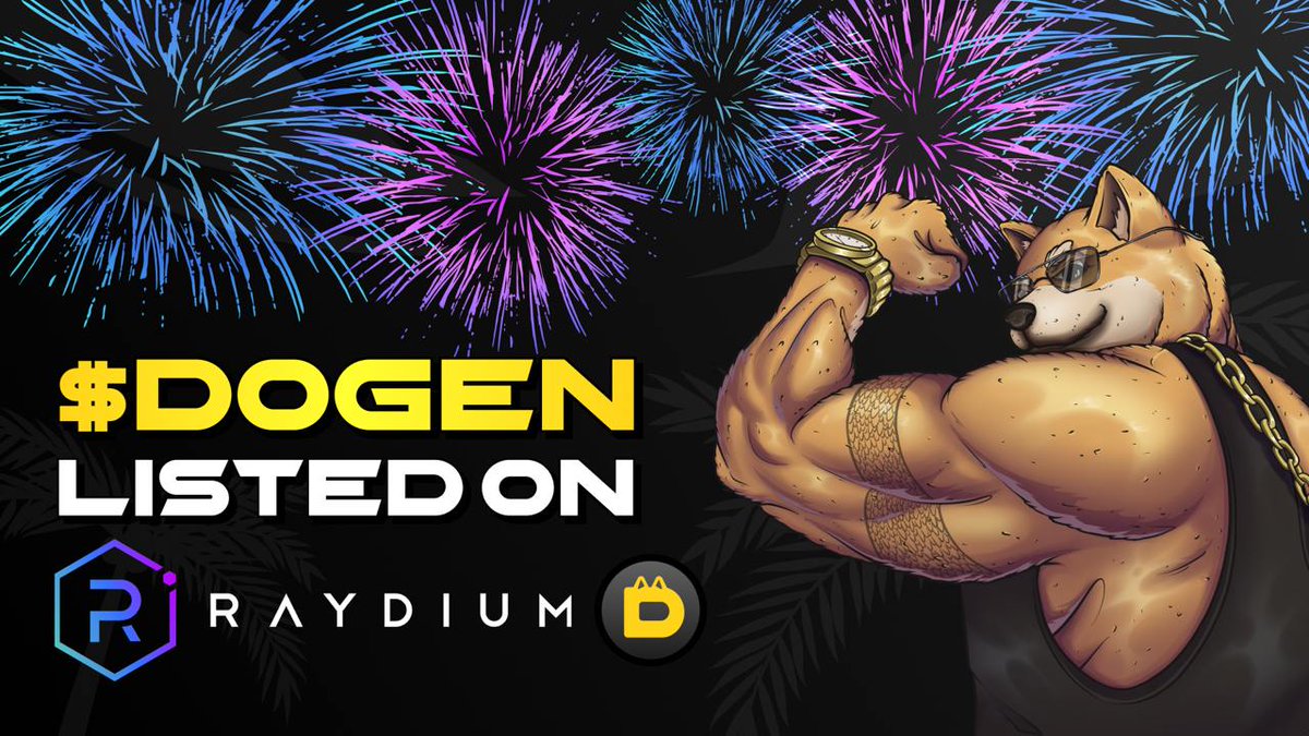 IT'S ON 🔥🔥🔥

$DOGEN IS LISTED ON RAYDIUM!🎉🥳👏

Here's the link: raydium.io/swap/?inputMin…

LFG, DOGEN PACK🐺🐺🐺

BUY MORE $DOGEN!

$DOGEN