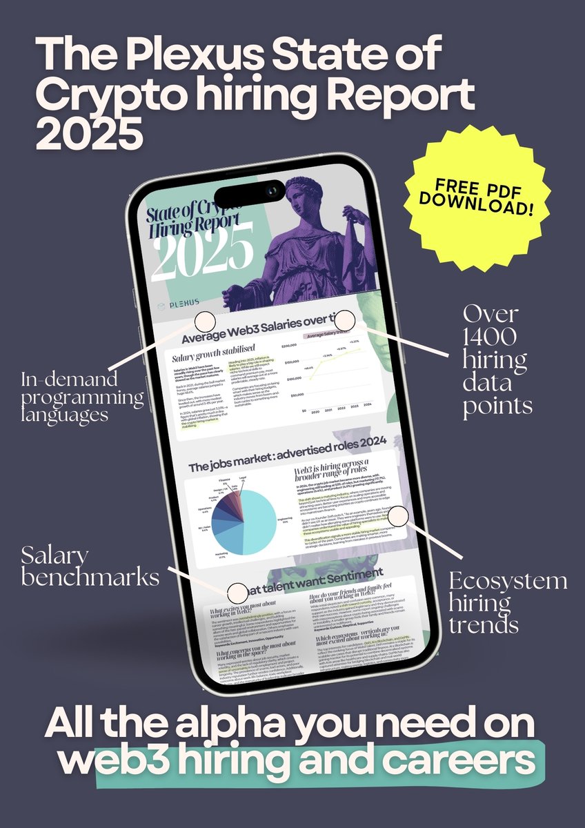 PlexusRS's tweet photo. Did you know that in 2024, more Rust developers were hired than Solidity? Or what percentage of Web3 hires were women? Or how much you should actually be paying to stay competitive?

Want the full breakdown?

Download the Plexus 2025 State of Crypto Hiring Report > 

https://t.co/kc9TWOuCEW