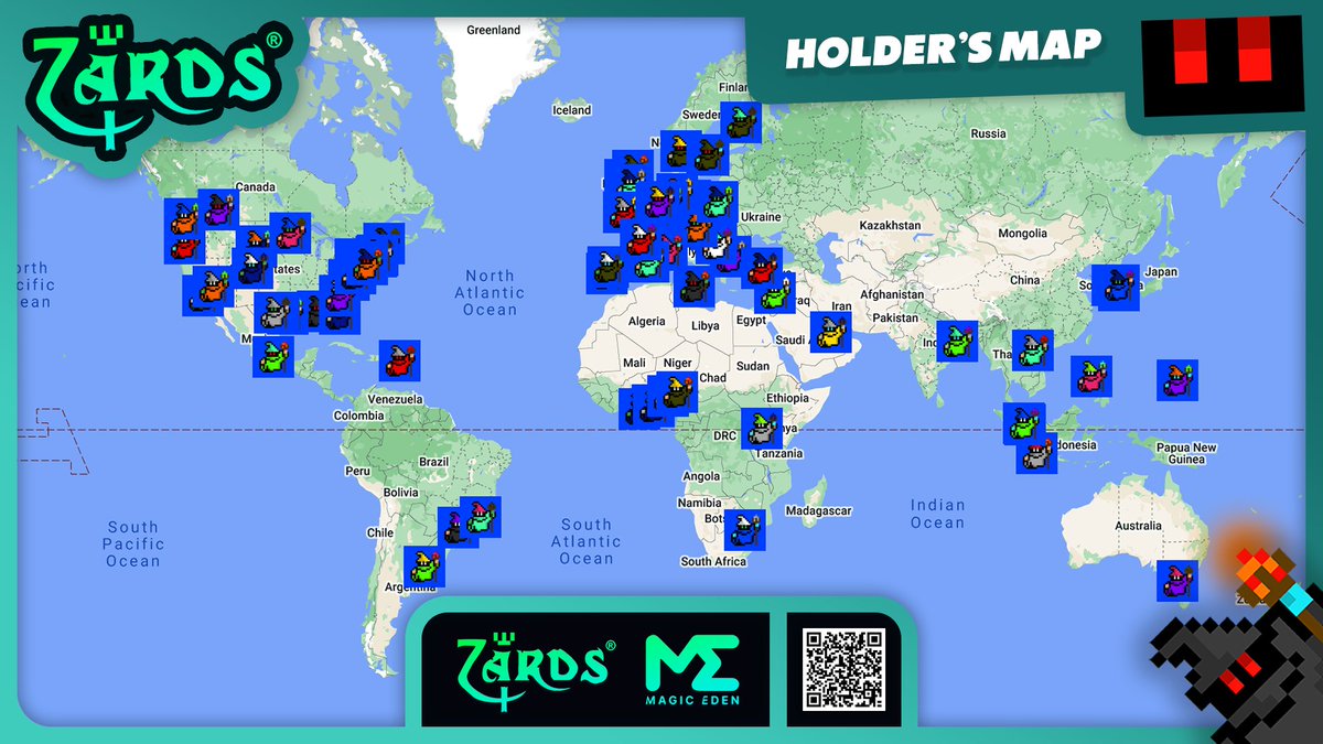 ZardsNFT's tweet photo. Check Out the Zards® Holder's Map! 🗺️🧙‍♂️🪄✨
🔗  https://t.co/ww760hQaSH

Want to add YOUR Zards®? Head to our Discord and click on the Holder's Map channel! https://t.co/Hk3A4JMEoX https://t.co/84l8QTNzUa