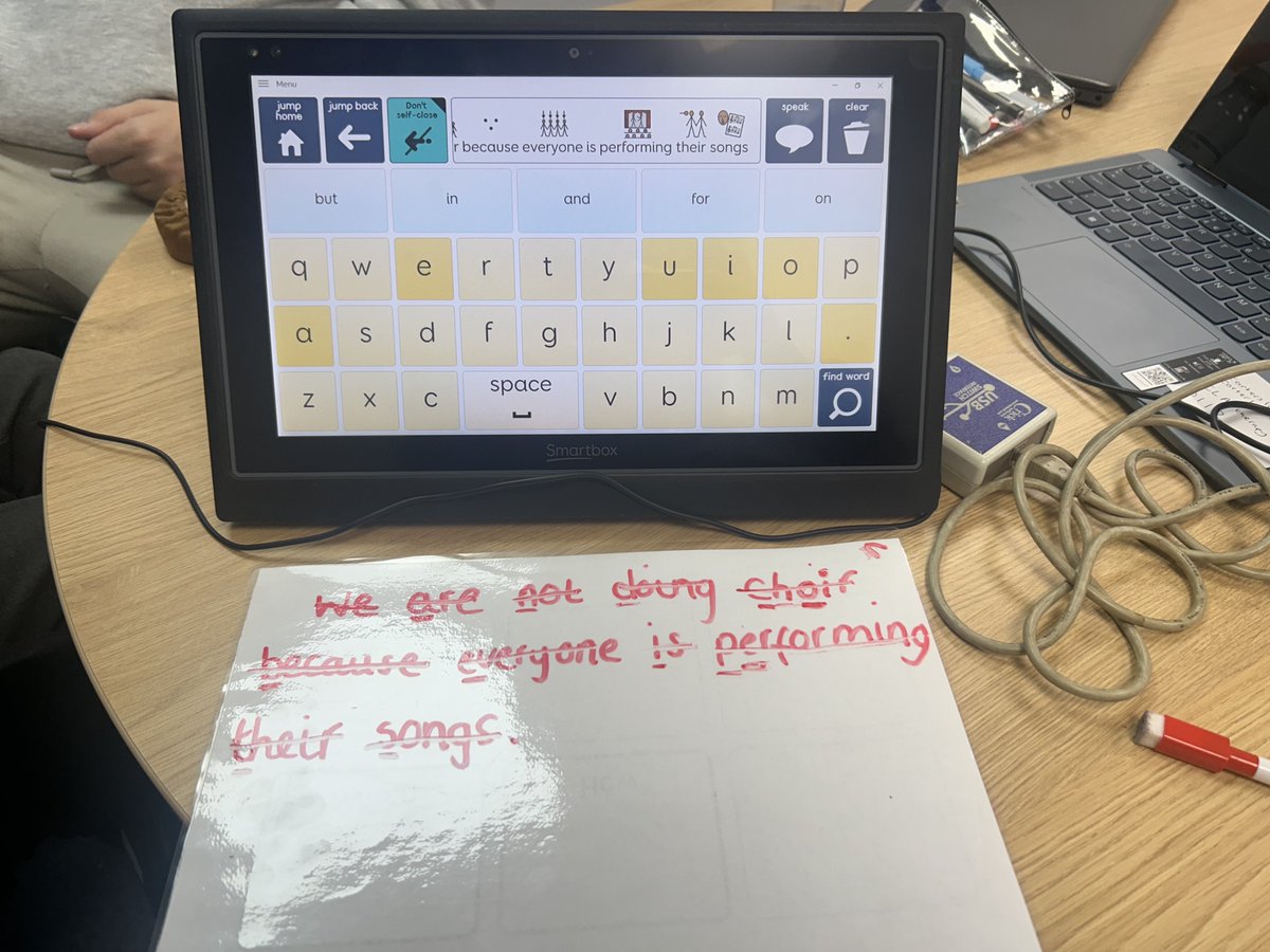 ATtherapy2012's tweet image. Client C has been working with Amy, one of our Education and Therapy Assistants, to practise using predictive text on his device.
Amazing progress being made! 🌟
#AssistiveTechnology #predictivetext #education #speechtherapy #speechtherapyfun