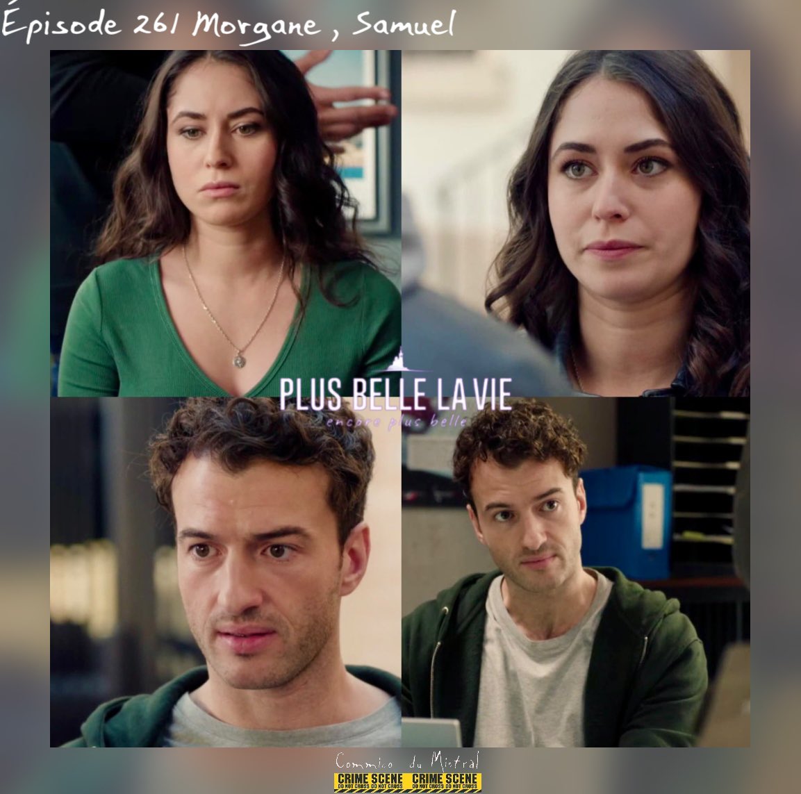 CommicoMistral's tweet photo. #Episode261 #pblvepb Pour Morgane il est temps de dire au revoir à Idriss … Samuel est réquisitionné par JP pour son avis sur un suspect 🧐 … #plusbellelavie #pblv #morgane #samuel @jadeprdn @inakilartigue https://t.co/EorQM512J9