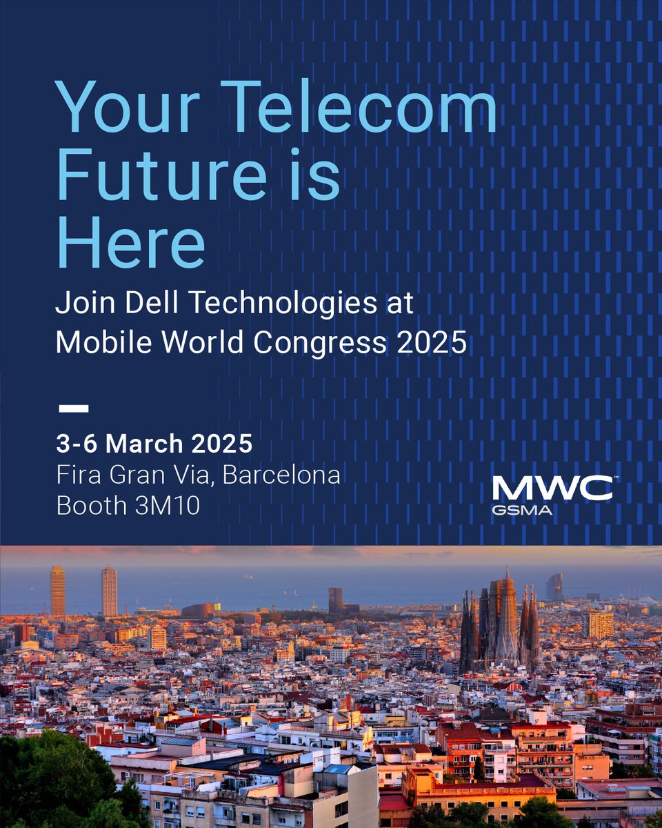 WZawada's tweet image. We’re shaping the future of Telecom networks at #MWC2025! 🚀

Join Dell Technologies as we showcase innovative solutions designed to transform the telecom industry. Don’t miss out—see you in Barcelona!  

#TelecomAI #Innovation #iwork4dell