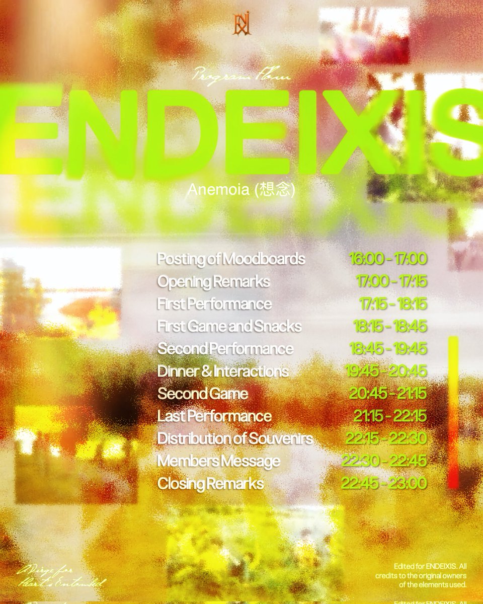 7NDEIXIS's tweet image. ㅤ
ㅤ
                【    ENDEIXIS.⠀⠀ ⁂     ANEMOIA   】
                   I    will    look     for    you   in   every
                   familiar     corner,      carrying    the
                   memories     that        mourn    you.
ㅤ
ㅤ