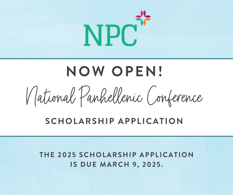 The National Panhellenic Conference Foundation offers scholarships to exceptional members like you. 💖 The 2025 scholarship application is open now and due by March 9, 2025! npcwomen.org/foundation/wha…
