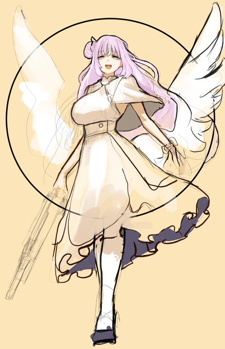 ミカの一枚絵と軽い漫画を描いてます
絵はアール・ヌーヴォー風、漫画はエデン条約編の廃教会でのサオリ戦を 