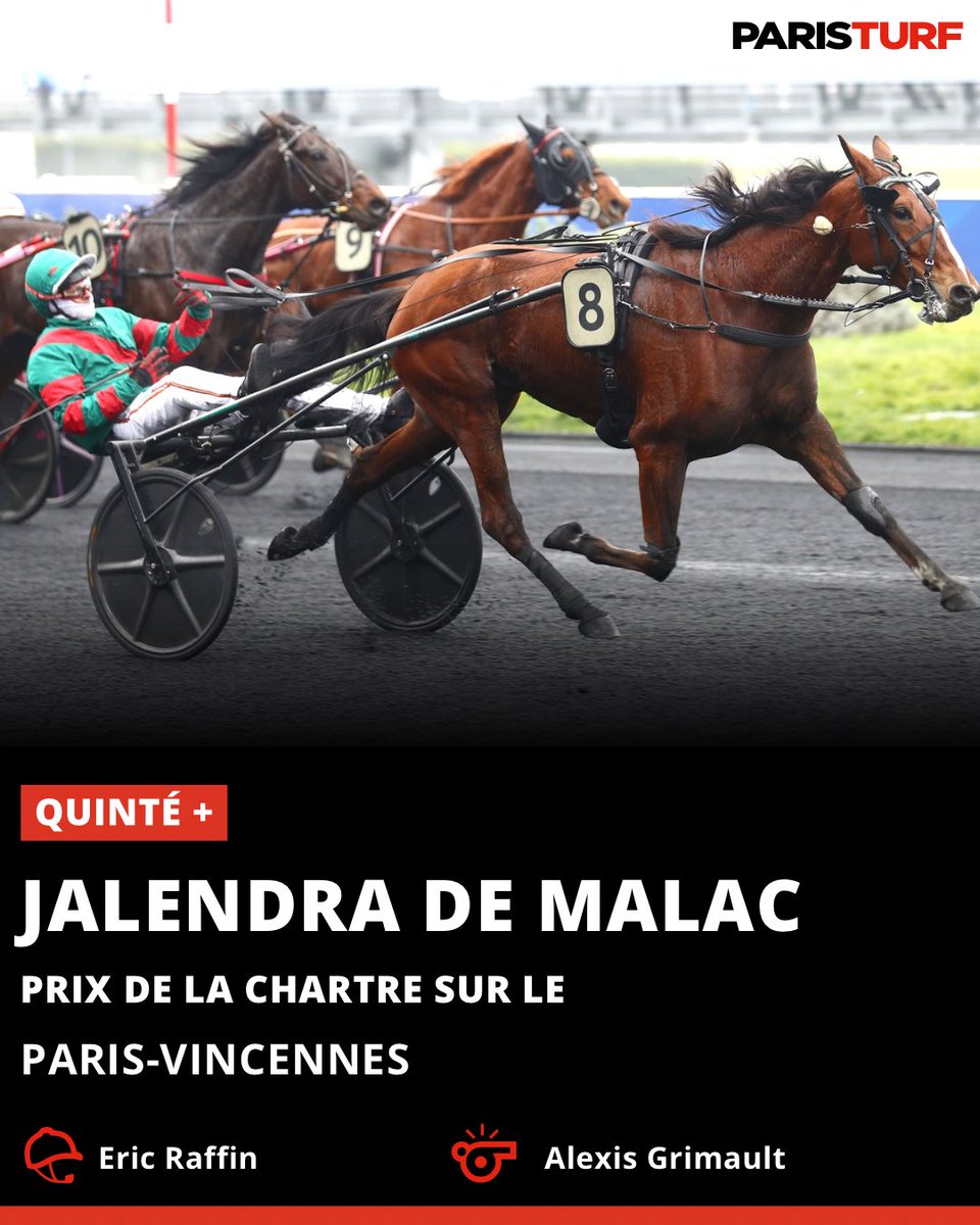 Paris_Turf's tweet photo. JALENDRA DE MALAC s’impose dans le Quinté+ du jour 🏆
🏁 8-6-9-10-3/13 https://t.co/J6bzTply5E
