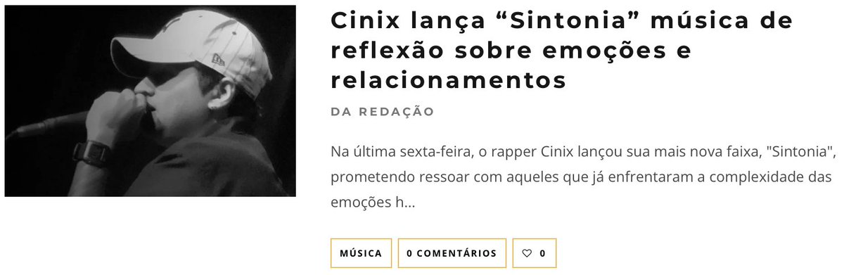 cinix's tweet image. Acabou de sair uma matéria sobre a Sintonia no site Vírgula, confere aí: virgula.me/musica/cinix-l…