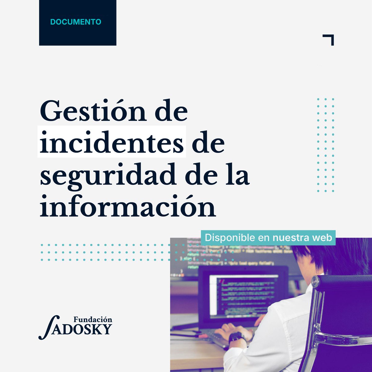 Los incidentes de seguridad de la información se gestionan en un ciclo que comprende: detección, registro, priorización, análisis, evaluación, contención, recuperación y la etapa de lecciones aprendidas.

Conocé más 👇

fundacionsadosky.org.ar/wp-content/upl…