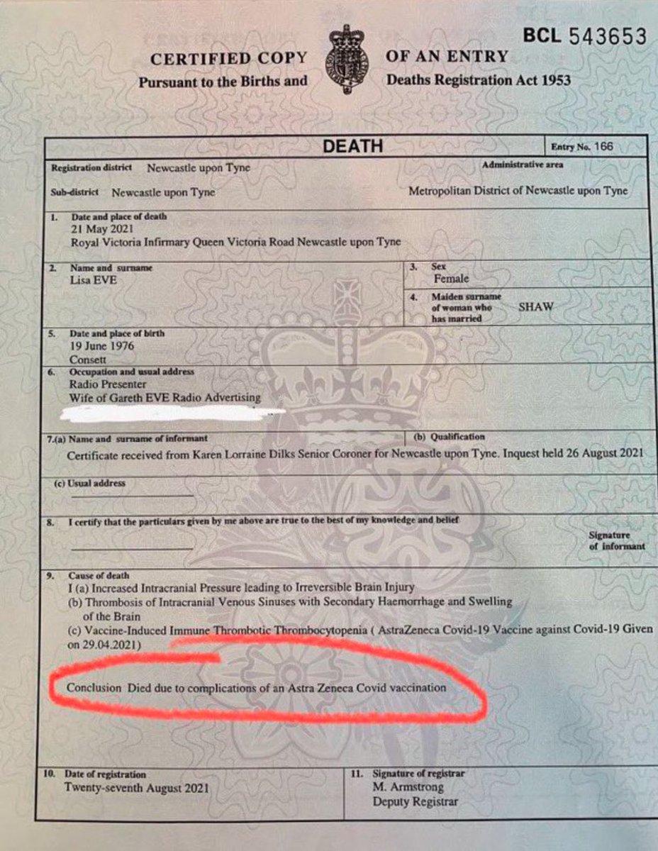 Gareth Eve (@garetheve) on Twitter photo <a href="/RhonddaBryant/">Chris Bryant</a>
Please take a look at my wife Lisa's death certificate below - then have a chat with your colleagues <a href="/LizTwistMP/">Liz Twist MP</a> <a href="/wesstreeting/">Wes Streeting</a>
They will be able to bring you up to speed.
Your ill informed answer causes a lot of pain. <a href="/RhonddaBryant/">Chris Bryant</a>
Please take a look at my wife Lisa's death certificate below - then have a chat with your colleagues <a href="/LizTwistMP/">Liz Twist MP</a> <a href="/wesstreeting/">Wes Streeting</a>
They will be able to bring you up to speed.
Your ill informed answer causes a lot of pain.