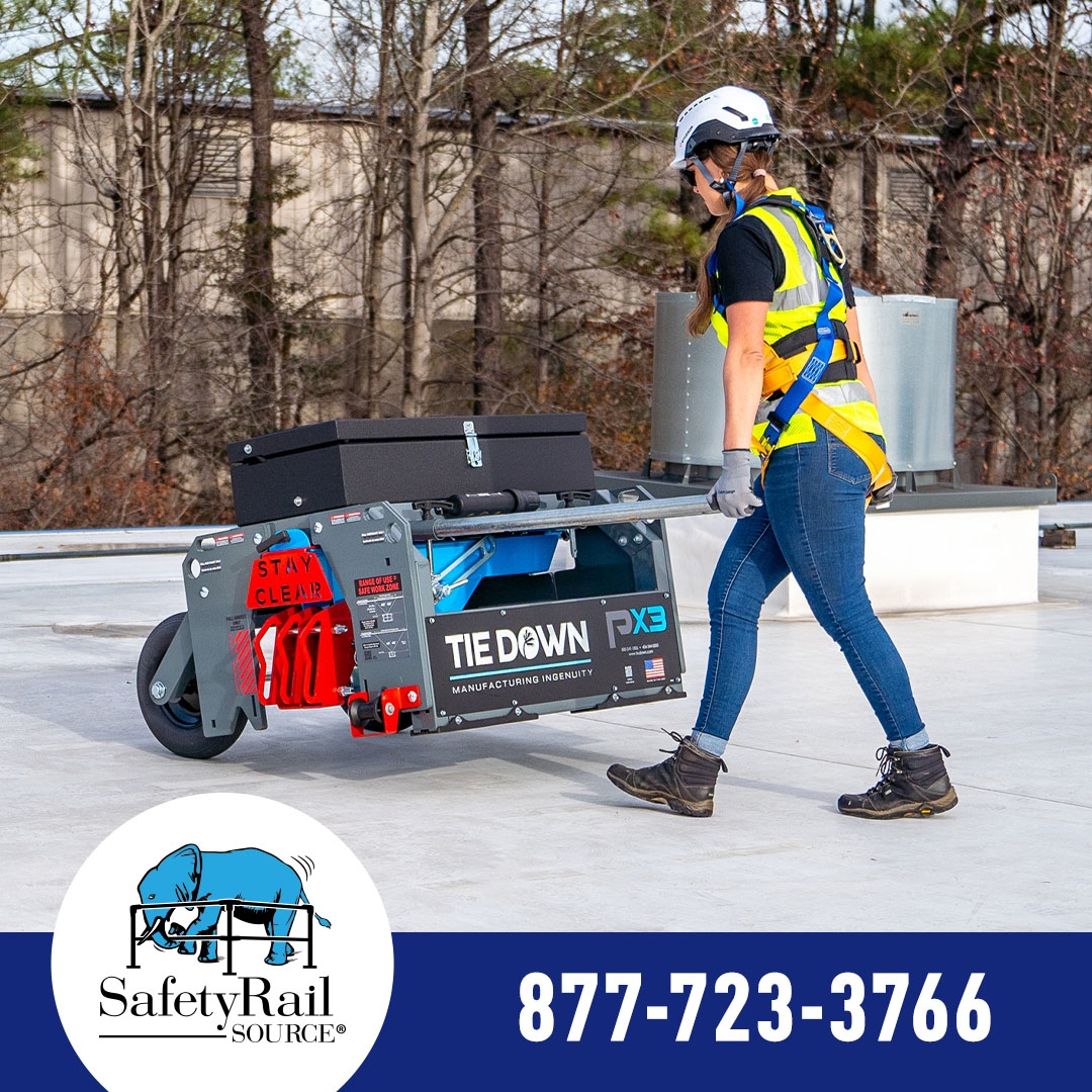 Safety_rail's tweet photo. The Penetrator X3™ mobile fall protection system is the ultimate jobsite solution. At just 430 lbs., it’s the lightest system on the market, yet powerful enough to support 3 workers. Learn more here: https://t.co/vmAncmHGSE https://t.co/r5sBXE2eQm