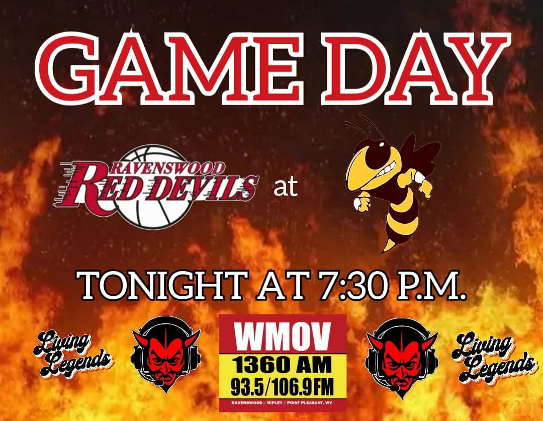 REDDEVILRADIO's tweet photo. It's Game Day!! Catch our coverage (radio only) live from Williamstown High School on Radio WMOV 1360 AM, FM 106.9 and FM 93.5 #wvprepbb #Ravenswood #Williamstown #WMOV #BloxtonBrothers #LivingLegends #RadioEra #RevivalOfRadio https://t.co/V8JRvHZqMr