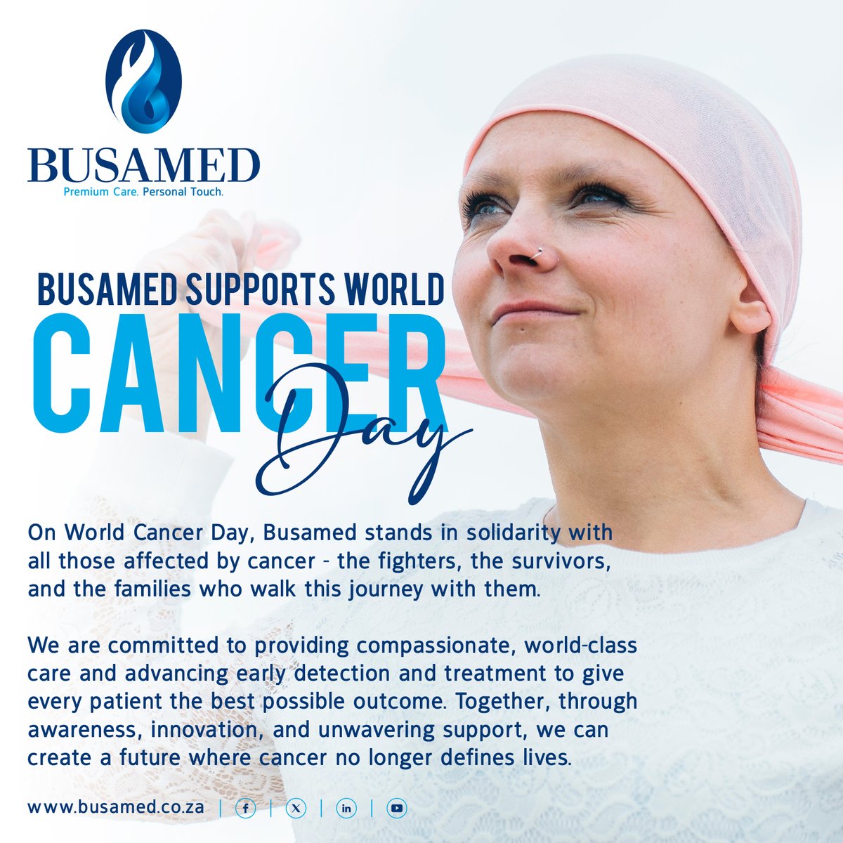 On World Cancer Day, Busamed reaffirms our commitment to compassionate care and hope for all those affected by cancer.

#Busamed #WorldCancerDay