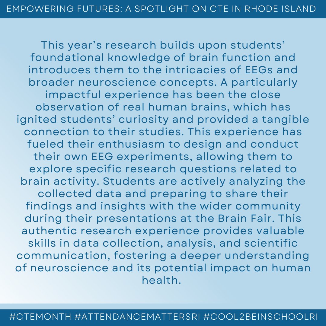 Rhode Island Department of Education (RIDE) (@ridepted) on Twitter photo Continuing our #CTEMonth highlights, we’re highlighting the biomedical pathway at <a href="/_CFHighSchool/">Central Falls High</a> focused on neuroscience in partnership w/ <a href="/BryantUniv/">Bryant University</a>! Students are able to immerse themselves in STEM, data collection, & more. More on RIDE #CTE programs: ride.ri.gov/students-famil… Continuing our #CTEMonth highlights, we’re highlighting the biomedical pathway at <a href="/_CFHighSchool/">Central Falls High</a> focused on neuroscience in partnership w/ <a href="/BryantUniv/">Bryant University</a>! Students are able to immerse themselves in STEM, data collection, & more. More on RIDE #CTE programs: ride.ri.gov/students-famil…
