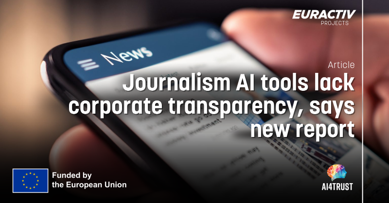 Euractiv's tweet photo. A new report warns journalists against relying on AI tools when reporting on the Global South, specifically for article writing, editing, translation, and summarization.

#AI4Trust

[Public Projects Content]