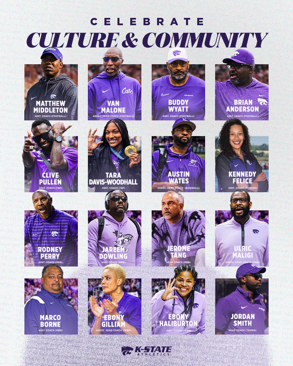 K-State Athletics (@kstatesports) on Twitter photo The first Tuesday of February is recognized as National African American Coaches Day. 
Taking a moment to acknowledge and honor our coaches for their impact and hard work. The first Tuesday of February is recognized as National African American Coaches Day. 
Taking a moment to acknowledge and honor our coaches for their impact and hard work.