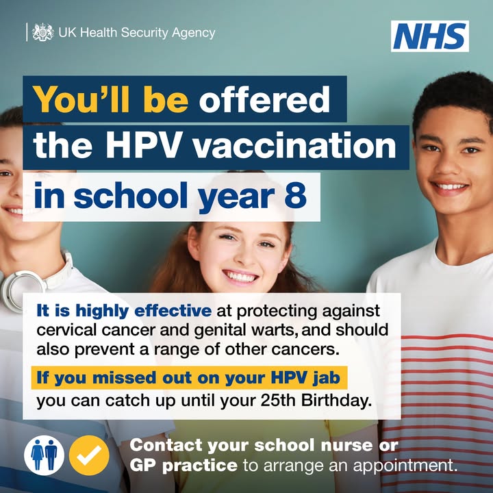 UK Health Security Agency (@ukhsa) on Twitter photo Getting vaccinated against #HPV gives long-lasting protection against developing HPV-related cancers. 🎗
If you missed your jab, check the NHS website to see if you're eligible for a catch-up. #WorldCancerDay
🔗 nhs.uk/vaccinations/h… Getting vaccinated against #HPV gives long-lasting protection against developing HPV-related cancers. 🎗
If you missed your jab, check the NHS website to see if you're eligible for a catch-up. #WorldCancerDay
🔗 nhs.uk/vaccinations/h…