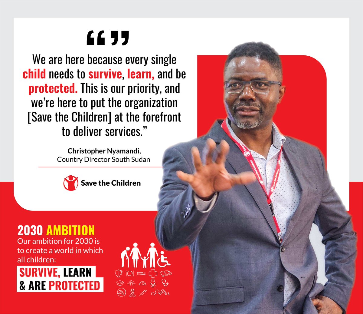 SCSouthSudan's tweet photo. Welcoming a new Country Director!

We are thrilled to welcome, Christopher Nyamandi, to South Sudan as our new country director to lead the organization in delivering much-needed humanitarian services across eight of the country’s ten states. https://t.co/OaJ632pcLB