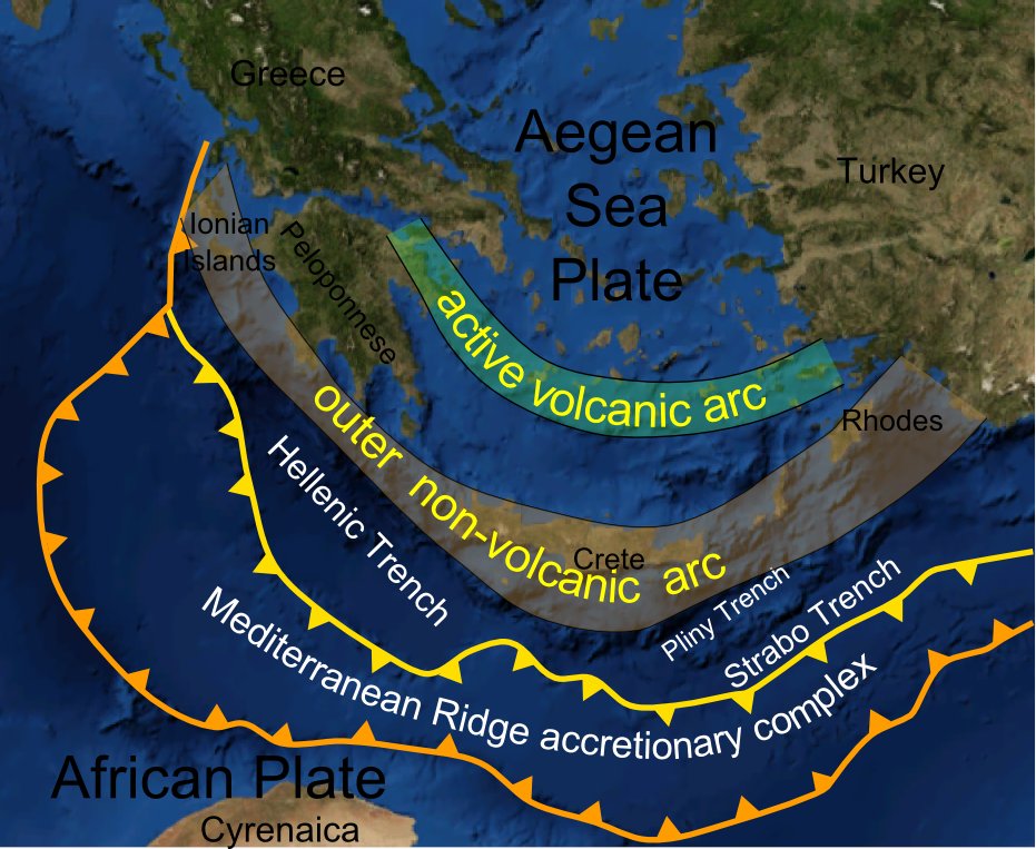 JeremyRagusa's tweet photo. Un élément de compréhension pas assez mis en avant est que l'île fait partie de l'arc magmatique du sud de la mer Égée qui est lié à la subduction de la plaque de la plaque africaine sous la plaque de la mer Égée (ME). 1/4 https://t.co/i8MpEe3vm7