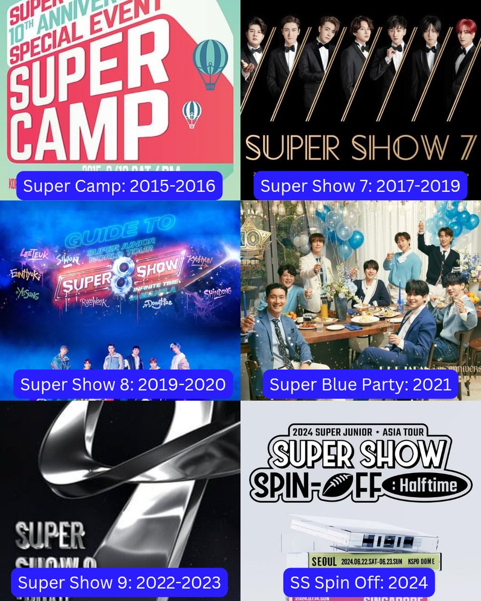 Super Junior really does concerts every year. There are only 2 years without Super Show: 2016 (but they did a fan meeting tour, the Super Camp) and 2021 (there was a pandemic, but they did an online fan meeting).

This year they will celebrate the 200th concert. A legend indeed.