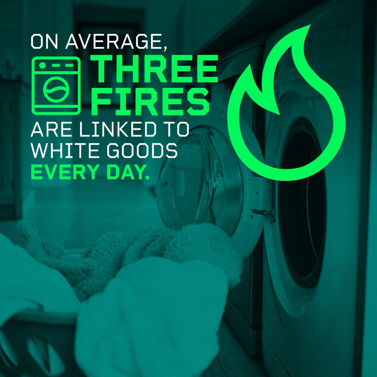 Last year, there were more than 1,000 accidental electrical fires involving everyday household white goods like tumble dryers and washing machines across England – that’s the equivalent of three fires every single day. 

orlo.uk/tqKuC 

#EFSW25