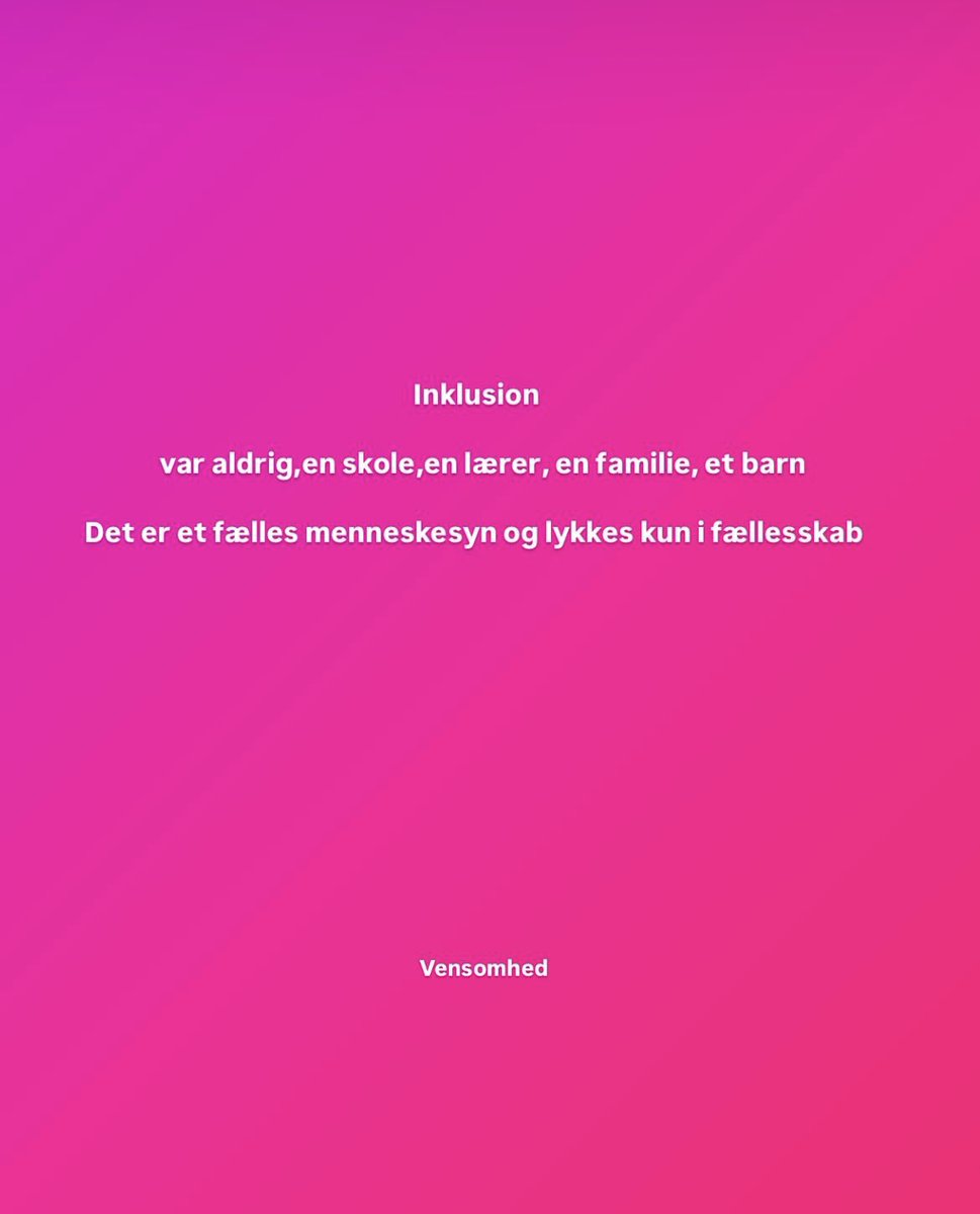 🌱 Inklusion er noget, vi gør sammen 🌱

Inklusion er ikke bare et ord eller et mål – det er en måde at være på. Det er ikke kun noget, der sker i klasseværelserne, på arbejdspladsen eller i institutioner. Det starter hjemme, i familien, blandt venner #vensomhed