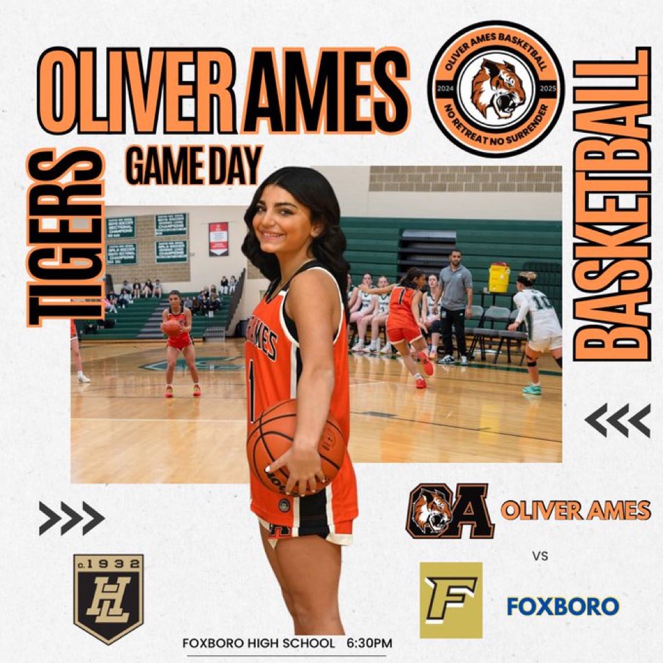 GAME DAY

📍 Foxboro HS
🆚 <a href="/FoxboroWarrior/">Foxborough Warriors AD</a>
⏰ JV 5pm, Varsity 6:30pm

🐅🏀
<a href="/OAHSTigersports/">Oliver Ames Athletics</a> <a href="/boosters_oa/">OA Basketball Boosters</a>