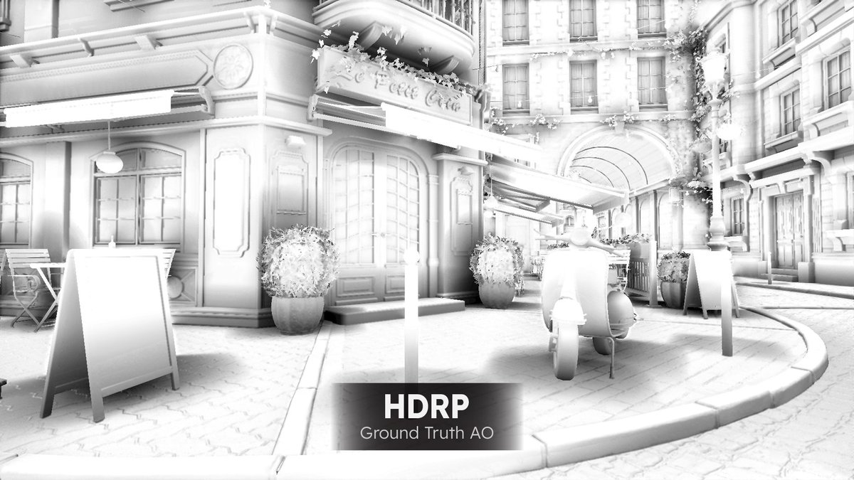 Passer1dae's tweet photo. Recently, I got a few questions about how HTrace GTAO is different from HDRP's GTAO. Here are the key differences🧵

(1/8) Overall Quality: 
For these 2 screenshots, both algorithms were tuned to match in samples (64) and perf. (~1.75 ms. / RTX 3060)
#gamedev #indiedev #unity3d https://t.co/AdkM9NG9px