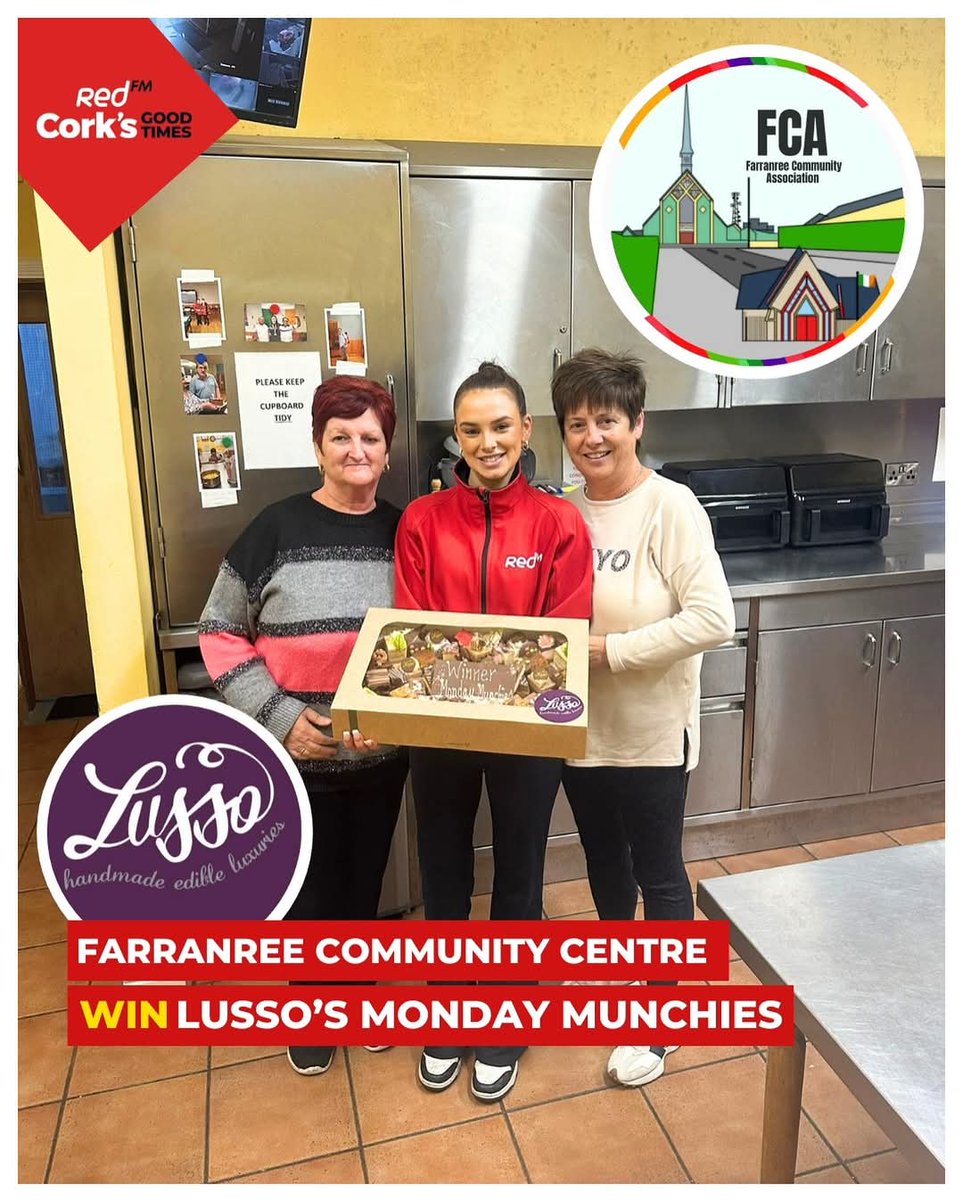 Congratulations to Farranree Community Centre 👏 winning some amazing treats from <a href="/lussohandmade/">Lusso</a> for Monday Munchies 😍

If you and your colleagues fancy some Monday Munchie treats from <a href="/lussohandmade/">Lusso</a>  tune in weekdays to The Neil Prendeville Show from 9am-12pm 🧁🎙️