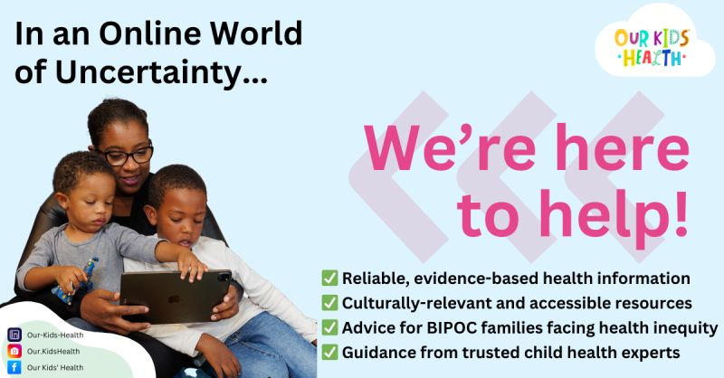 With @meta social media fact-checking ending &amp; reliable health info vanishing from US gov’t sites, misinformation is rising—harming BIPOC families the most.

We’re committed to trusted, expert-backed, culturally relevant child health info!

Follow for facts. ✅ #OurKidsHealth