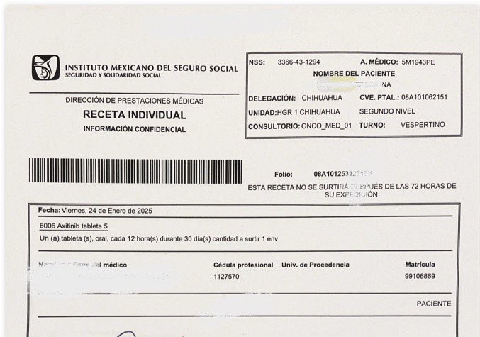 hectorrr10's tweet photo. Tenemos más de 10 días esperando medicamento contra el cancer en @Tu_IMSS @IMSSChihuahua en Chihuahua y nada. Es inhumano. 
@beltrandelrio @lopezdoriga 

 #DiaMundialContraElCancer https://t.co/2Rv33dksaU