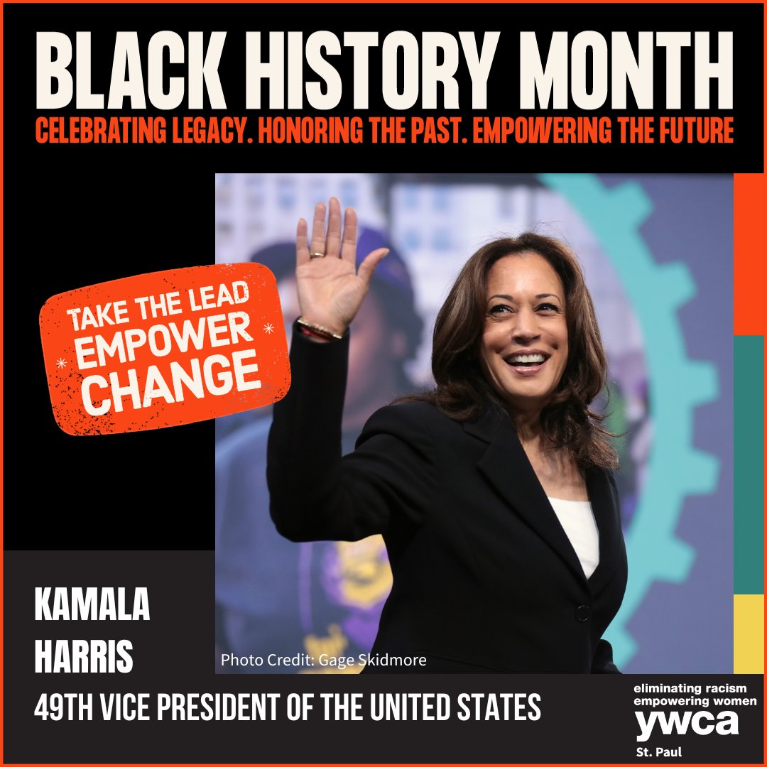 Kamala Harris stands as the first female vice president in American history, the highest-ranking female official in US history — and is the first Black and Asian American to hold the position. #BlackHistoryMonth #ONEYWCA