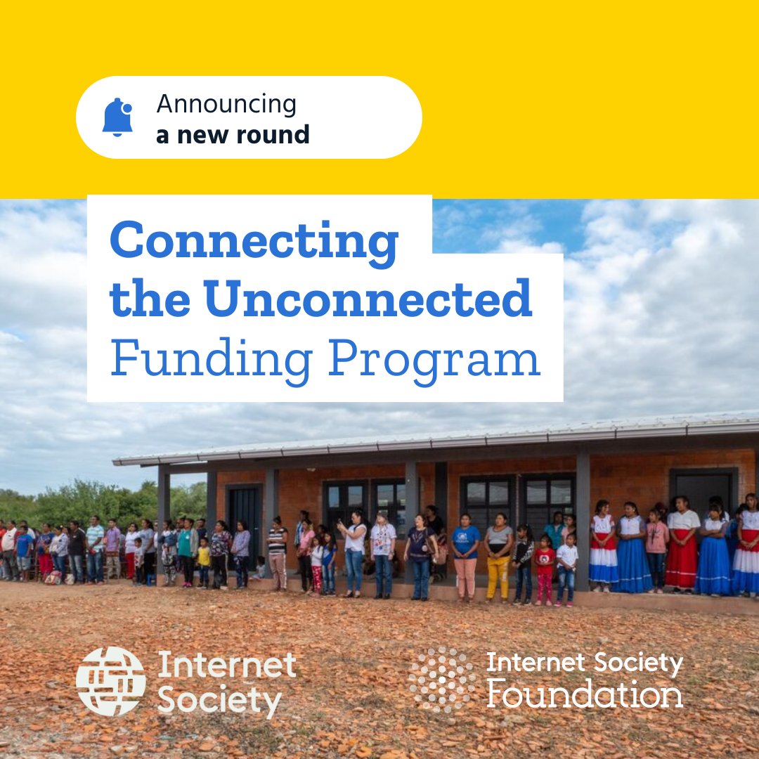 Applications are now open!

The Connecting the Unconnected funding program supports organizations working to build and expand Internet infrastructure to connect people living in rural, remote, and low-income areas.

➡️ Learn more and apply at isoc.pub/CtU