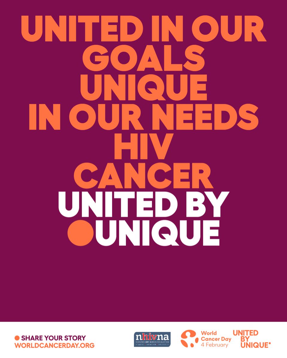 Today on World Cancer Day we are raising awareness of people living with HIV and cancer.

#HIV #UNITEDBYUNIQUE #WorldCancerDay