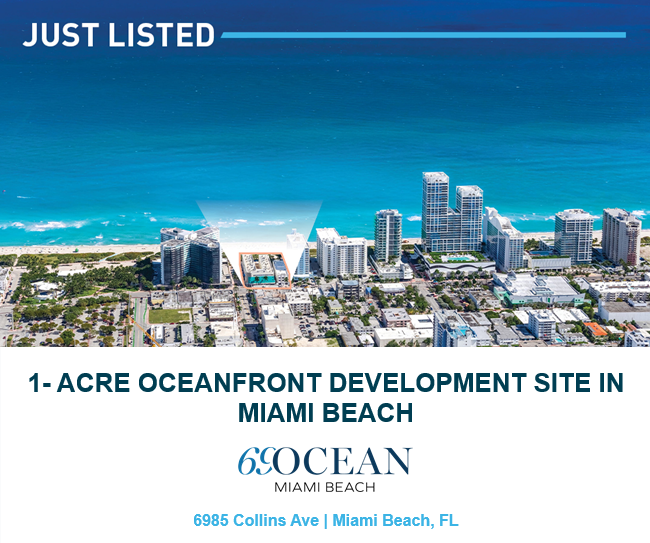 Listing a rare +1-acre oceanfront site in Miami Beach

• Asking +$100m
• 138,520 Buildable SF

Virtually every other oceanfront land site in Miami Beach is a condo termination deal which will take 24+ months to demolish, close, litigate, etc., which is very expensive.

This